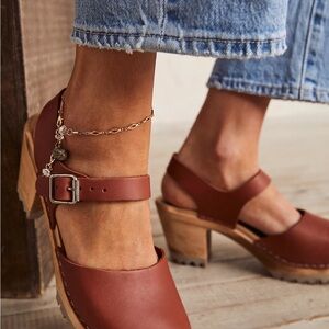 MIA Brown Leather Women's Clogs